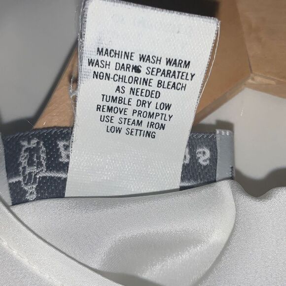 Vintage White Sheer Short Sleeve Blouse USA Size 10 - Picture 13 of 13